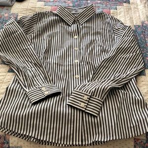 NWOT Banana Republic grey striped fitted dress shirt